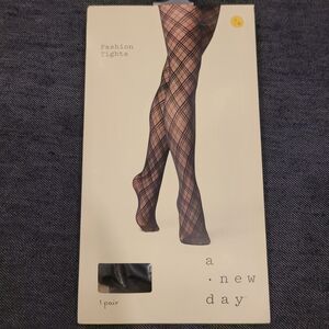 A New Day Black Plaid Tights